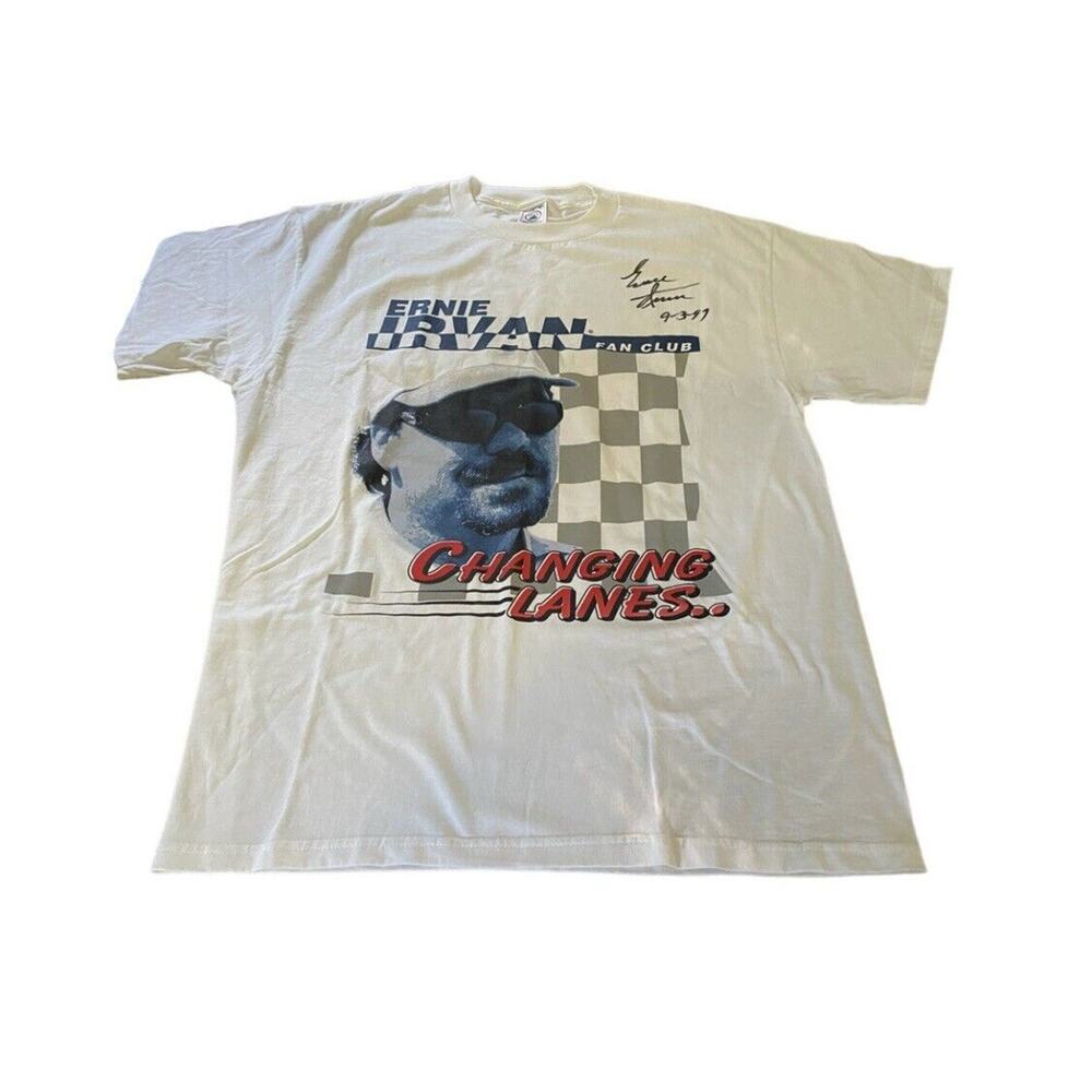 Ernie Irvin NASCAR Autographed Fan Club Shirt Large‎ VTG 1990’s Winston Cup
